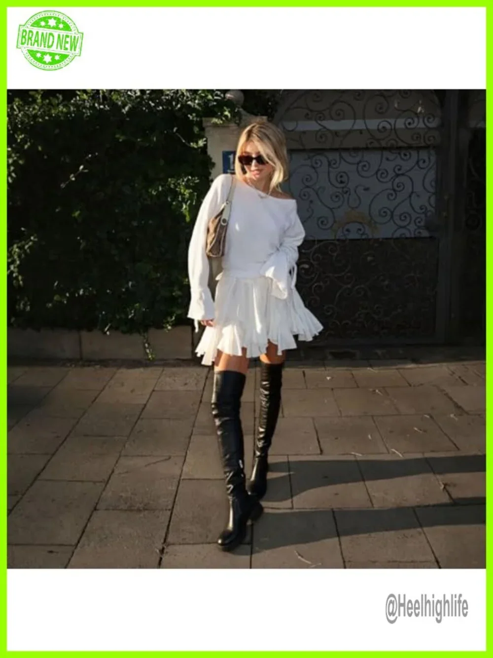 Over the Knee Chunky Heel Boots Faux Leather Stretch Thigh High Slip On